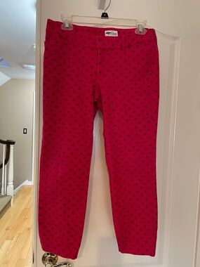 Old Navy Pixie fuchsia patterned crop pants sz 8